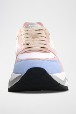 Baskets en cuir - Ciel et rose