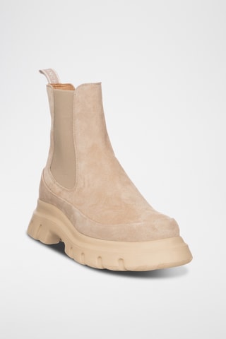 Bottines Chelsea en cuir - Beige clair