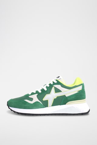 Baskets en nubuck - Vert et blanc