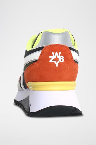 Baskets en nubuck - Orange et blanc