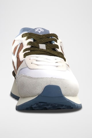 Baskets en nubuck - Marron et blanc