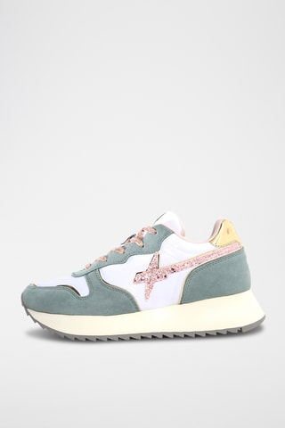 Baskets en nubuck - Vert clair
