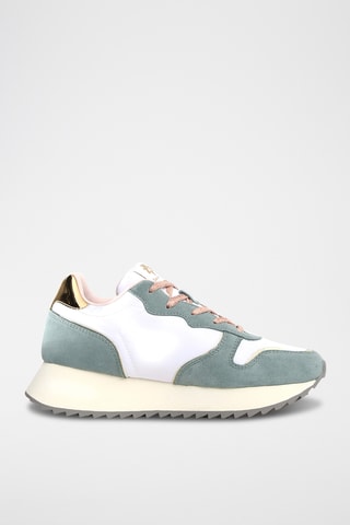 Baskets en nubuck - Vert clair