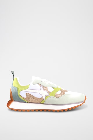 Baskets en nubuck - Vert clair