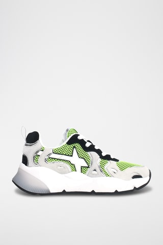 Baskets en nubuck - Blanc et argenté