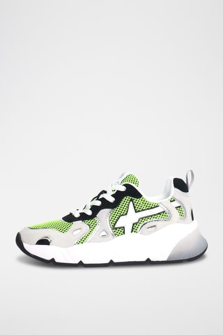 Baskets en nubuck - Blanc et argenté