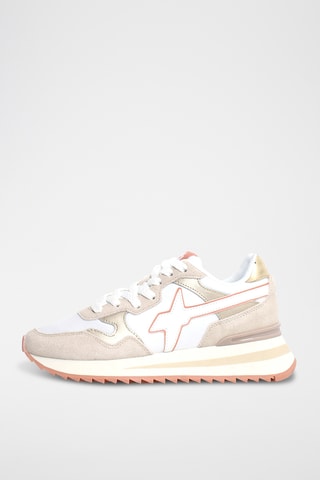 Baskets en nubuck - Beige et blanc