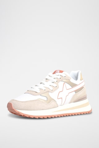 Baskets en nubuck - Beige et blanc