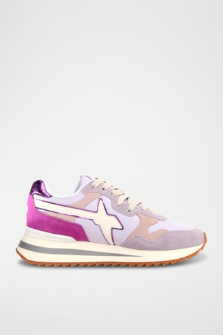 Baskets en nubuck - Rose et mauve