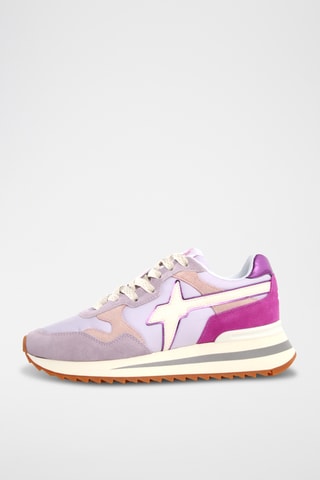 Baskets en nubuck - Rose et mauve