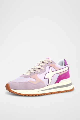 Baskets en nubuck - Rose et mauve