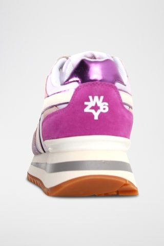 Baskets en nubuck - Rose et mauve