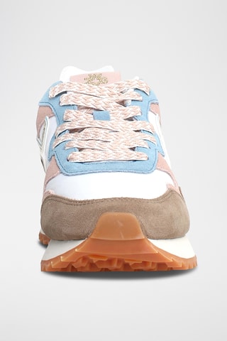 Baskets en nubuck - Taupe et blanc