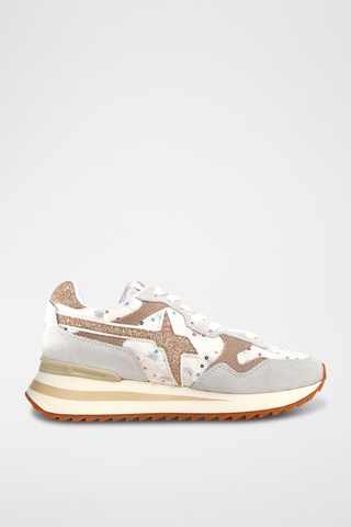 Baskets en nubuck - Beige et blanc