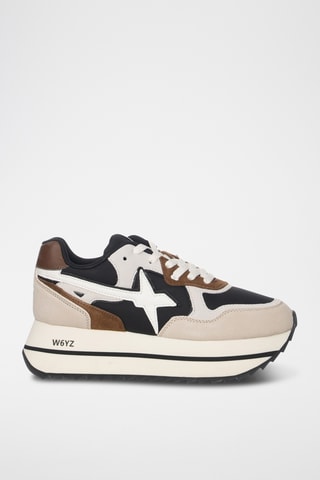 Baskets plateformes en nubuck - Beige