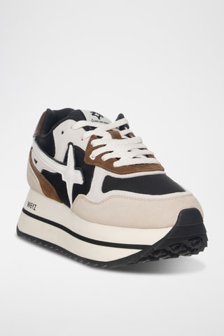 Baskets plateformes en nubuck - Beige