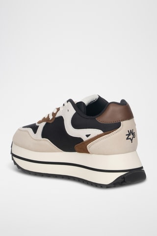 Baskets plateformes en nubuck - Beige