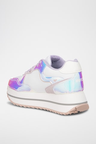 Baskets plateformes - Blanc et ciel