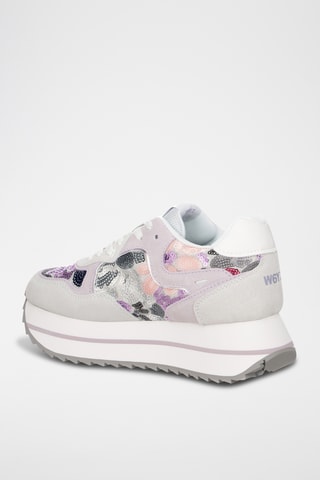 Baskets plateformes en nubuck - Blanc