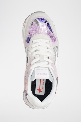 Baskets plateformes en nubuck - Blanc