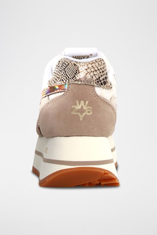 Baskets plateformes en nubuck - Beige