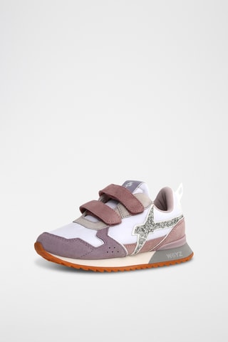 Baskets en nubuck - Mauve et blanc 