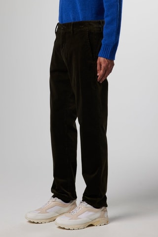 Pantalón chino de pana de algodón orgánico Karl - Verde oscuro