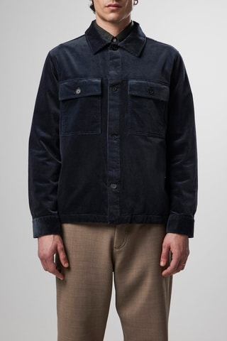 Chaqueta de pana de algodón orgánico Wilas - Azul noche