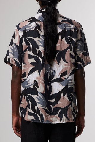 Camisa de lino Tyrion - Marrón y negro