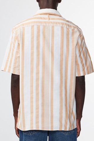 Camisa de algodón orgánico Julio - Marrón y blanco