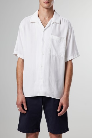 Camisa de lino y nácar Julio - Blanco