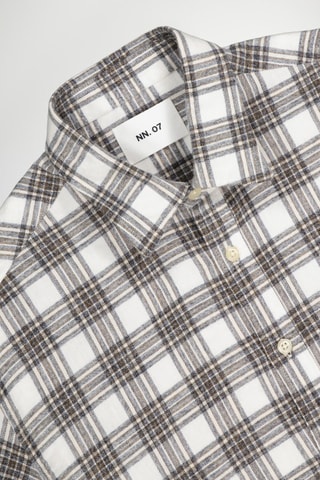 Camisa de algodón orgánico Deon - Blanco y gris oscuro