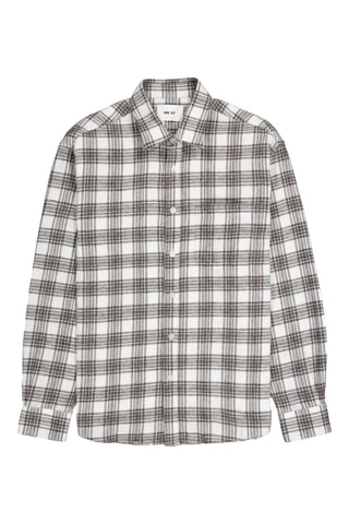 Camisa de algodón orgánico Deon - Blanco y gris oscuro