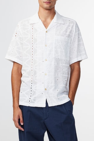 Camisa con bordado inglés Julio - Blanco