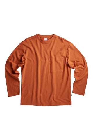 Camiseta de algodón orgánico y lana Nat - Rojo teja