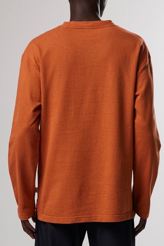 Camiseta de algodón orgánico y lana Nat - Rojo teja