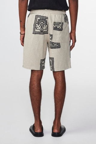 Short de lino y algodón orgánico Jerry - Crudo