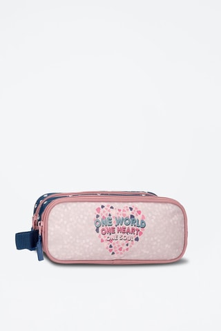 Trousse - Bleu foncé et rose