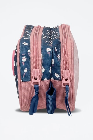Trousse - Bleu foncé et rose