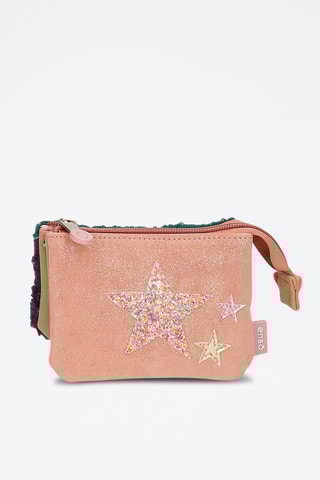 Trousse triple - Rose foncé et vert sapin
