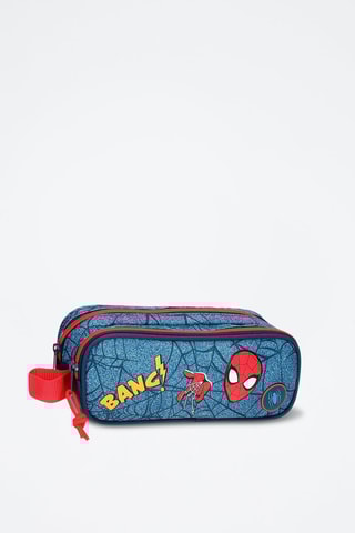 Trousse en jean Spiderman Avengers Marvel - Indigo et rouge