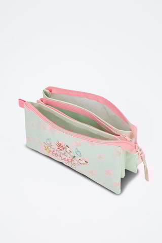 Trousse - Vert clair et rose poudré