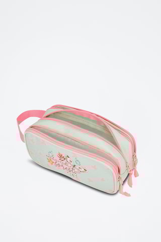 Trousse - Vert clair et rose poudré