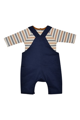 T-shirt et salopette Ibrahim - Beige et bleu