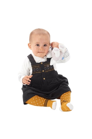 T-shirt et robe-salopette en velours - Anthracite