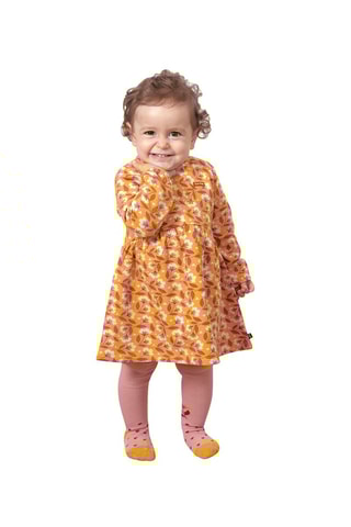 Robe et collant Ivana - Jaune et rose