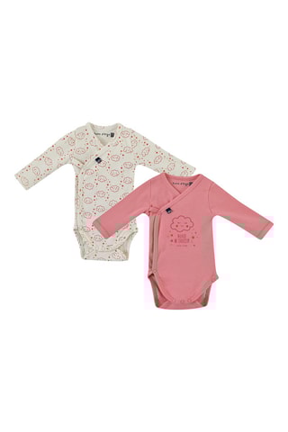 2 bodys en coton biologique Elenora - Rose