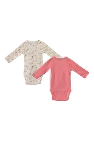 2 bodys en coton biologique Elenora - Rose