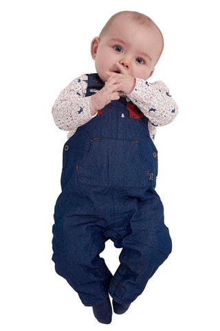 T-shirt et salopette en jean - Bleu
