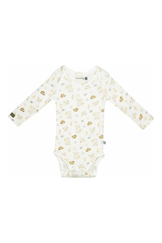 3 bodys en coton biologique Geremi - Beige et blanc